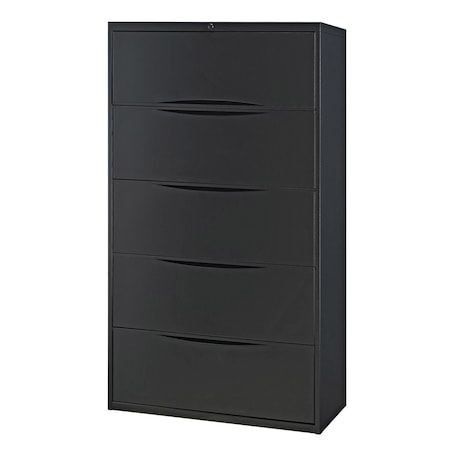Global Industrial 36W Premium Lateral File Cabinet, 5 Drawer, Black 252471BK